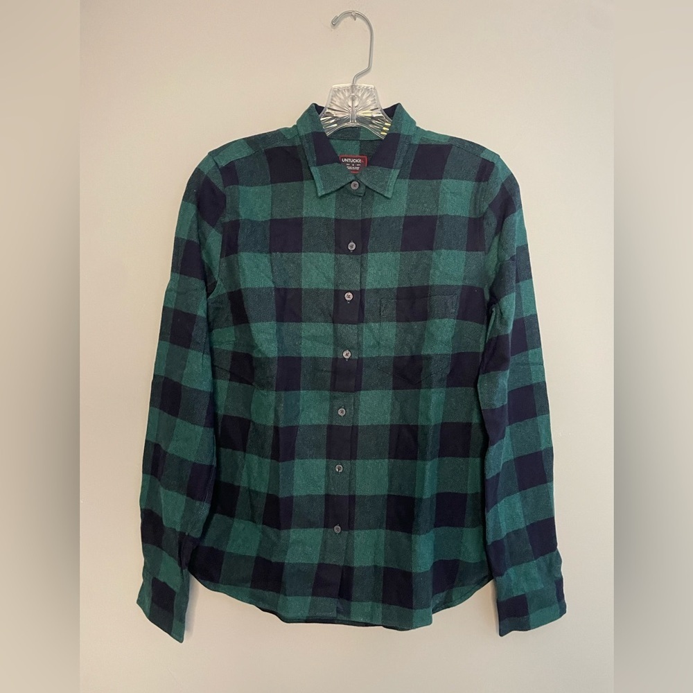 UNTUCKit Women’s Secoli Long Sleeve Plaid Flannel Button Down Shirt Size 4 NWOT - Picture 8 of 16